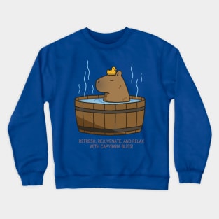capybara  having a bath Crewneck Sweatshirt